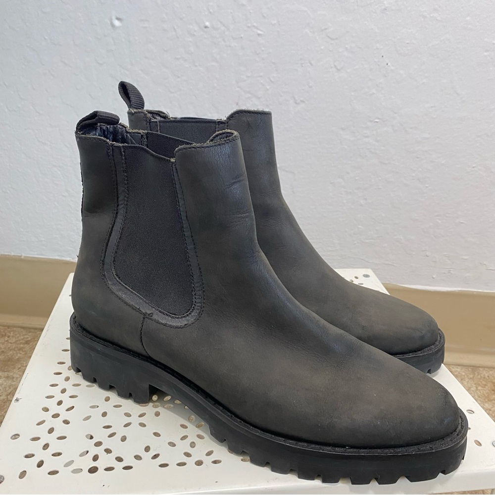 Thursday Boot Company Legend Matte Suede Black Leather Chelsea Pull up Boots
